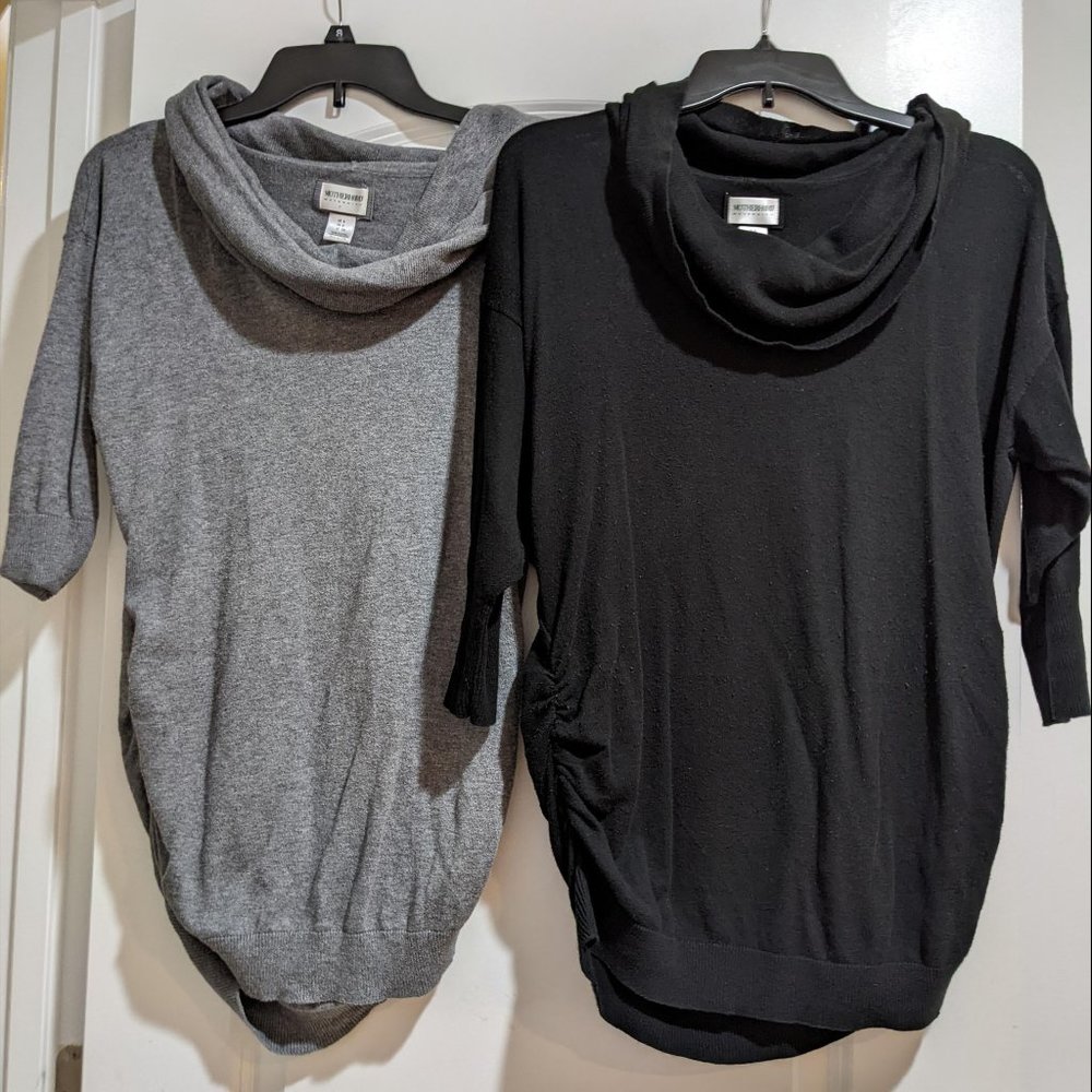 2 Cowl-neck 3/4-sleeve Maternity Sweaters